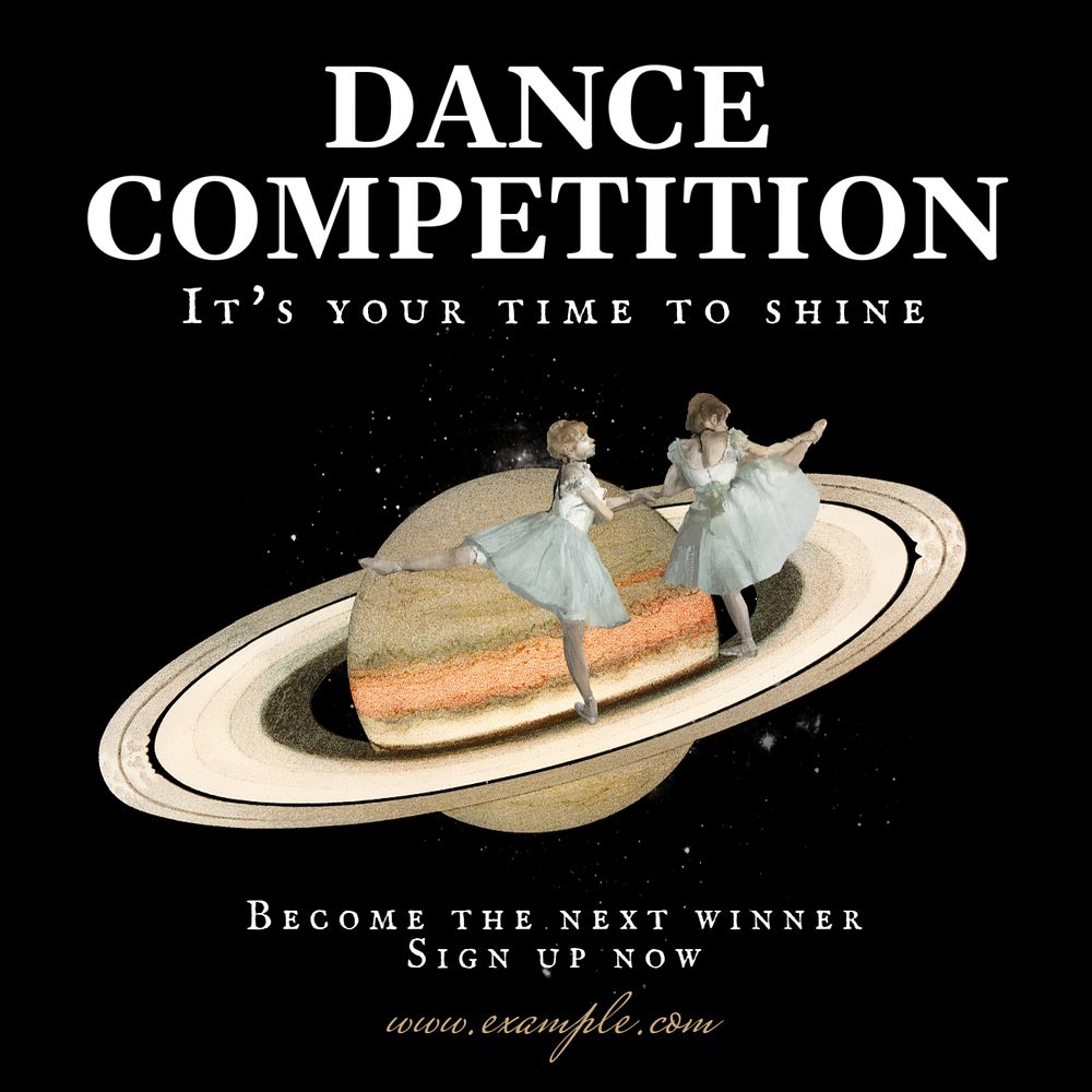 Dance competition Instagram post template, editable text