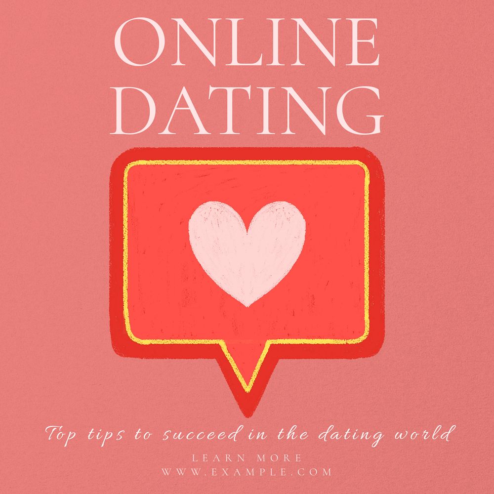 Online dating Instagram post template, editable text