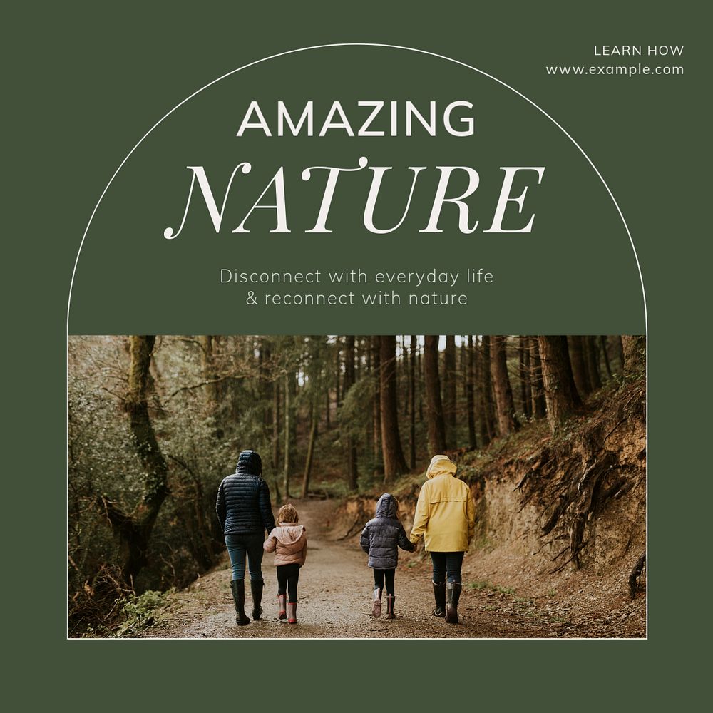 Amazing nature Instagram post template, editable text