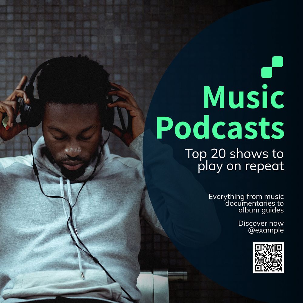 Music podcasts Instagram post template, editable text