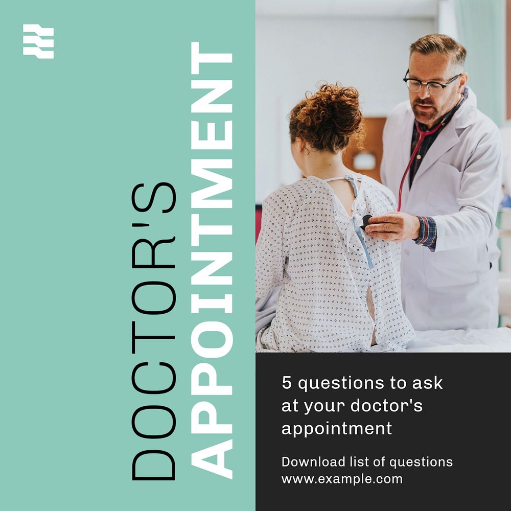 Doctor's appointment Instagram post template, editable text