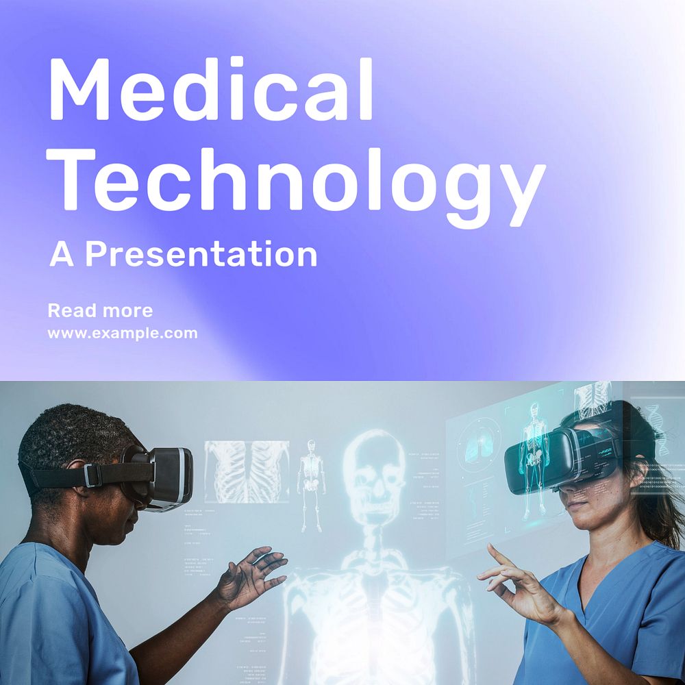 Medical technology Instagram post template, editable text