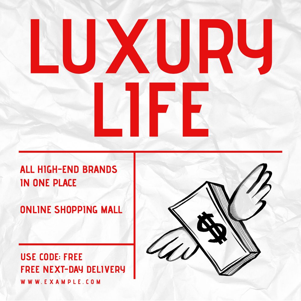 Luxury shopping retail Instagram post template, editable text