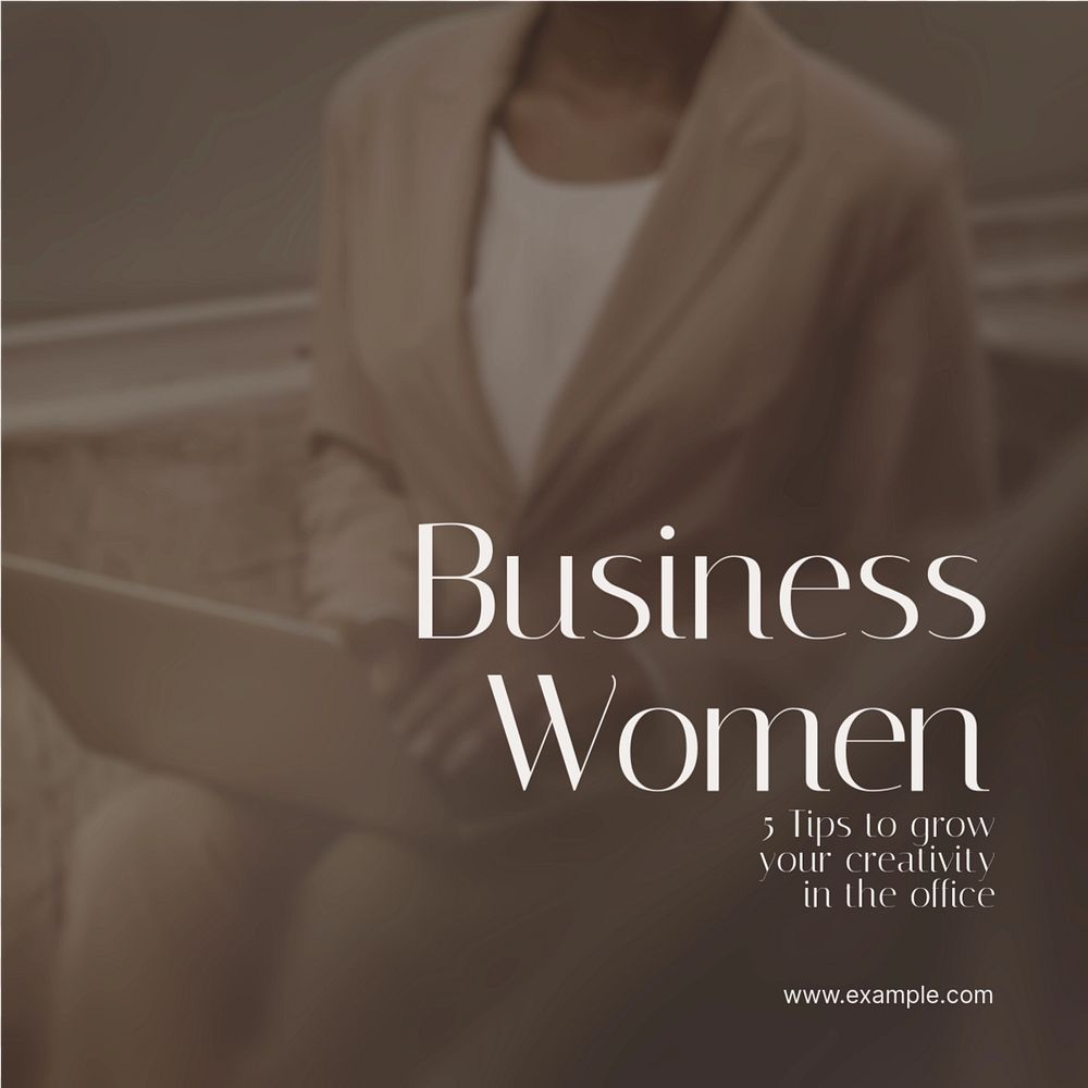 Business women Instagram post template, editable text