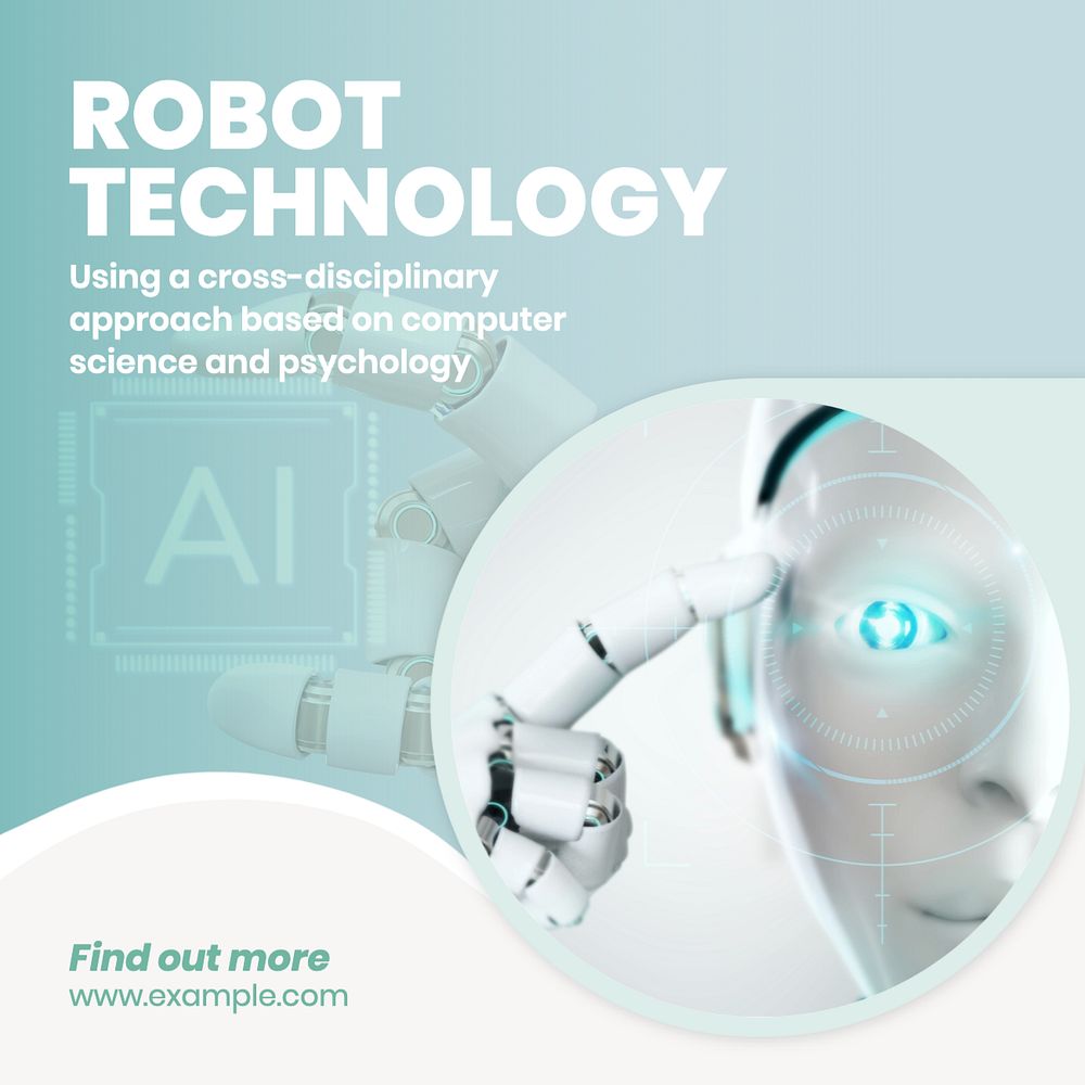 Robot technology Instagram post template, editable text