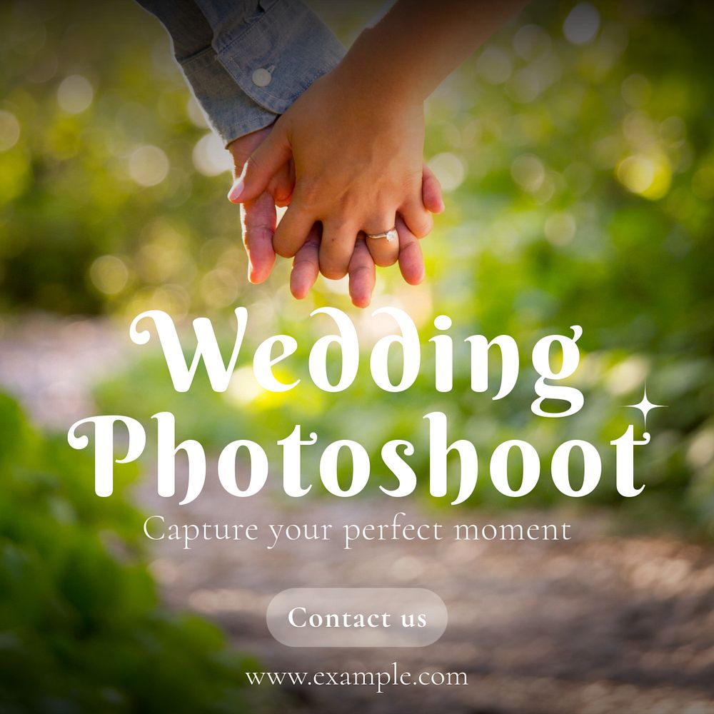 Wedding photoshoot Instagram post template, editable text