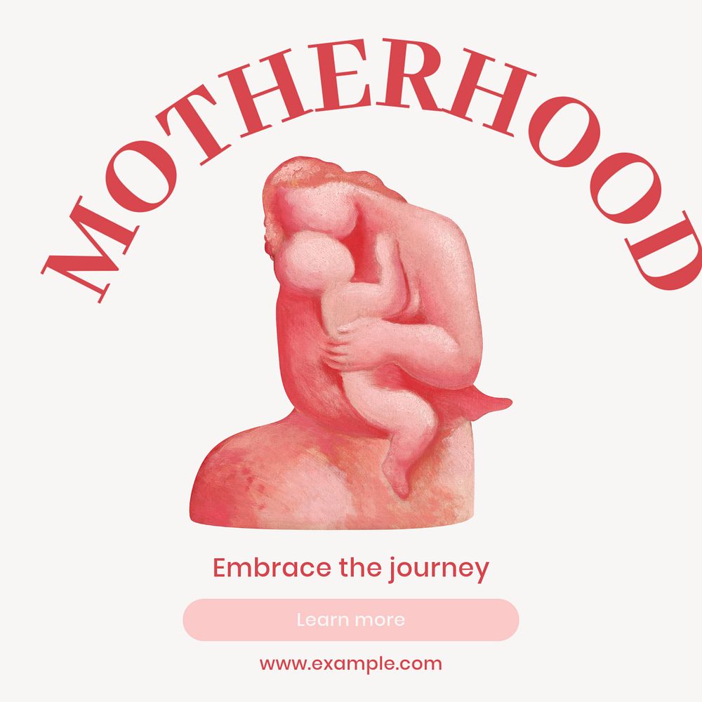 Motherhood Instagram post template, editable text