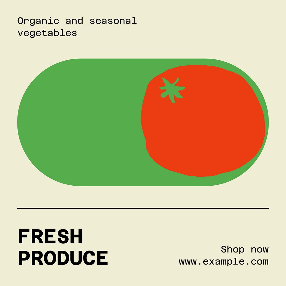 Fresh produce Instagram post template, editable text