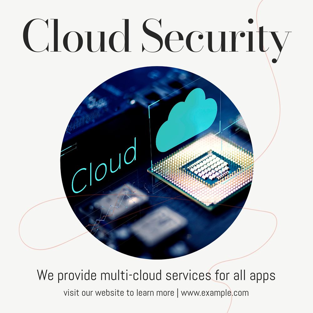 Cloud security Instagram post template, editable text