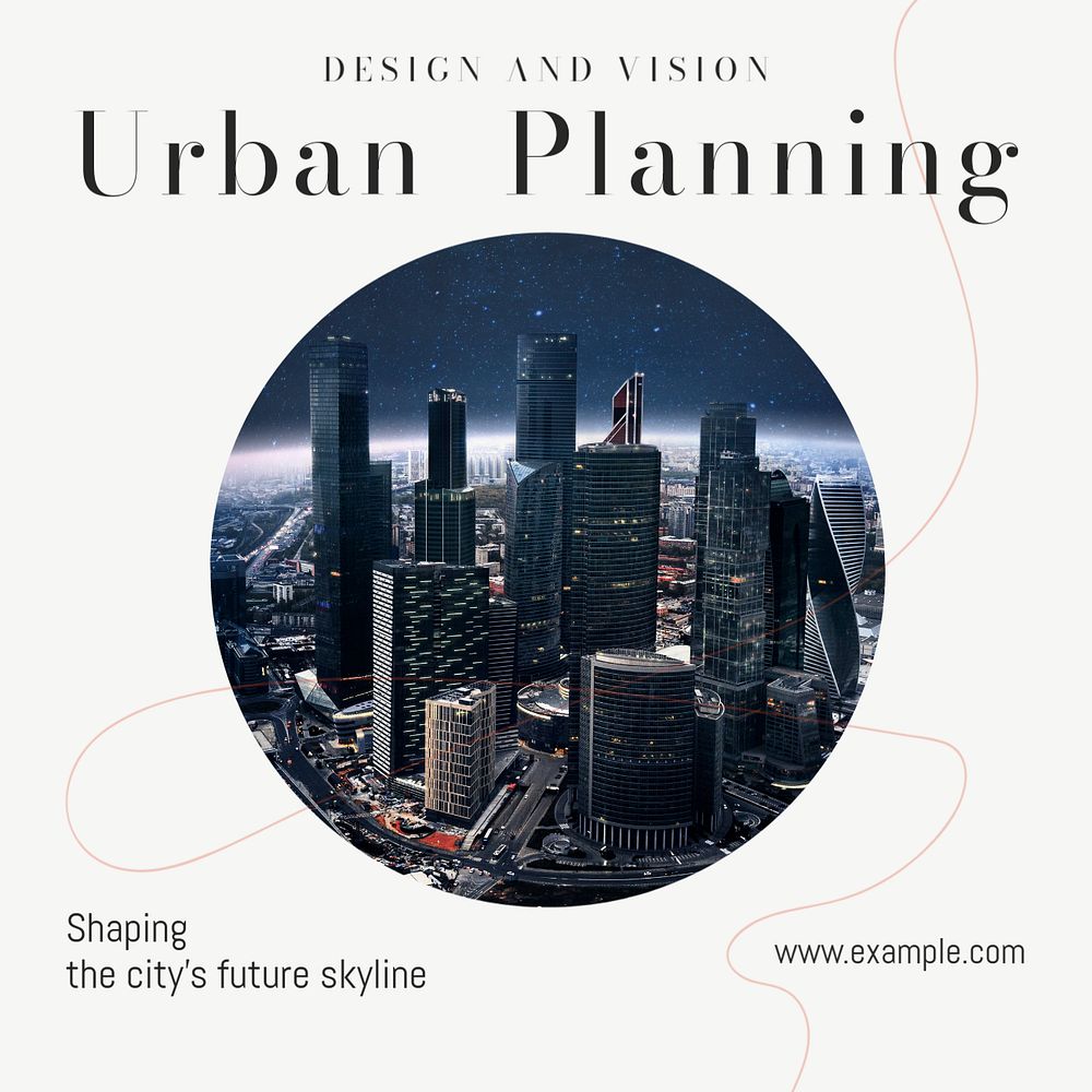 Urban planning Instagram post template, editable text