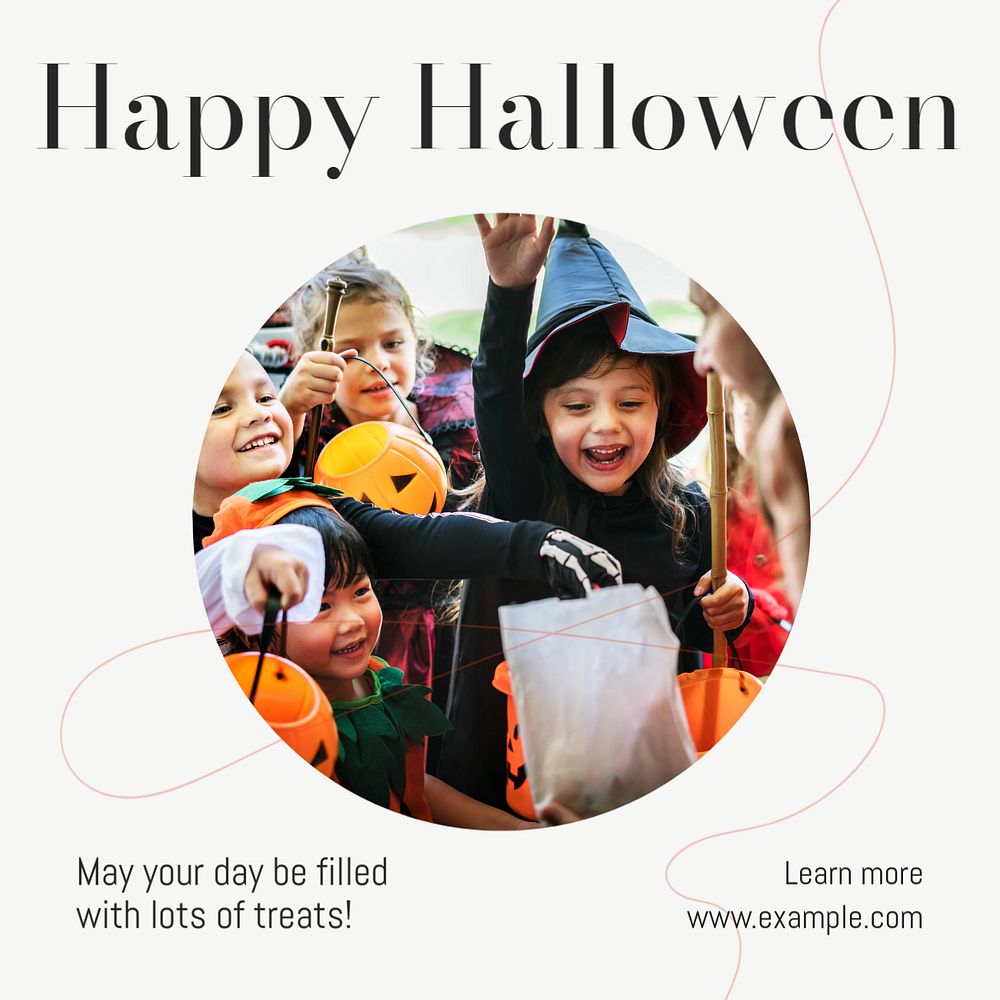 Happy halloween Instagram post template, editable text