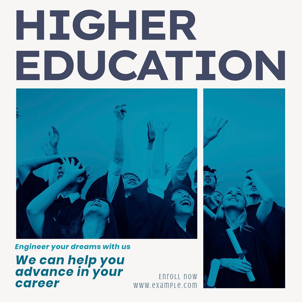 Higher education Instagram post template, editable design