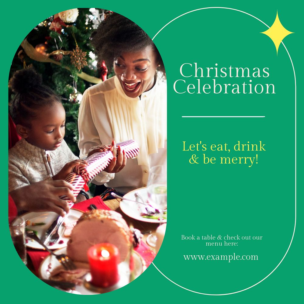 Christmas celebration Instagram post template, editable text