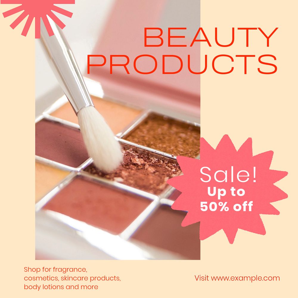 Beauty product sale Instagram post template, editable text