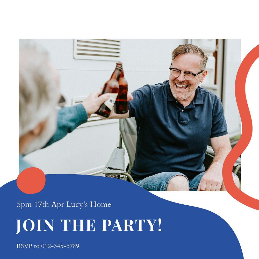 Join the party Instagram post template, editable text