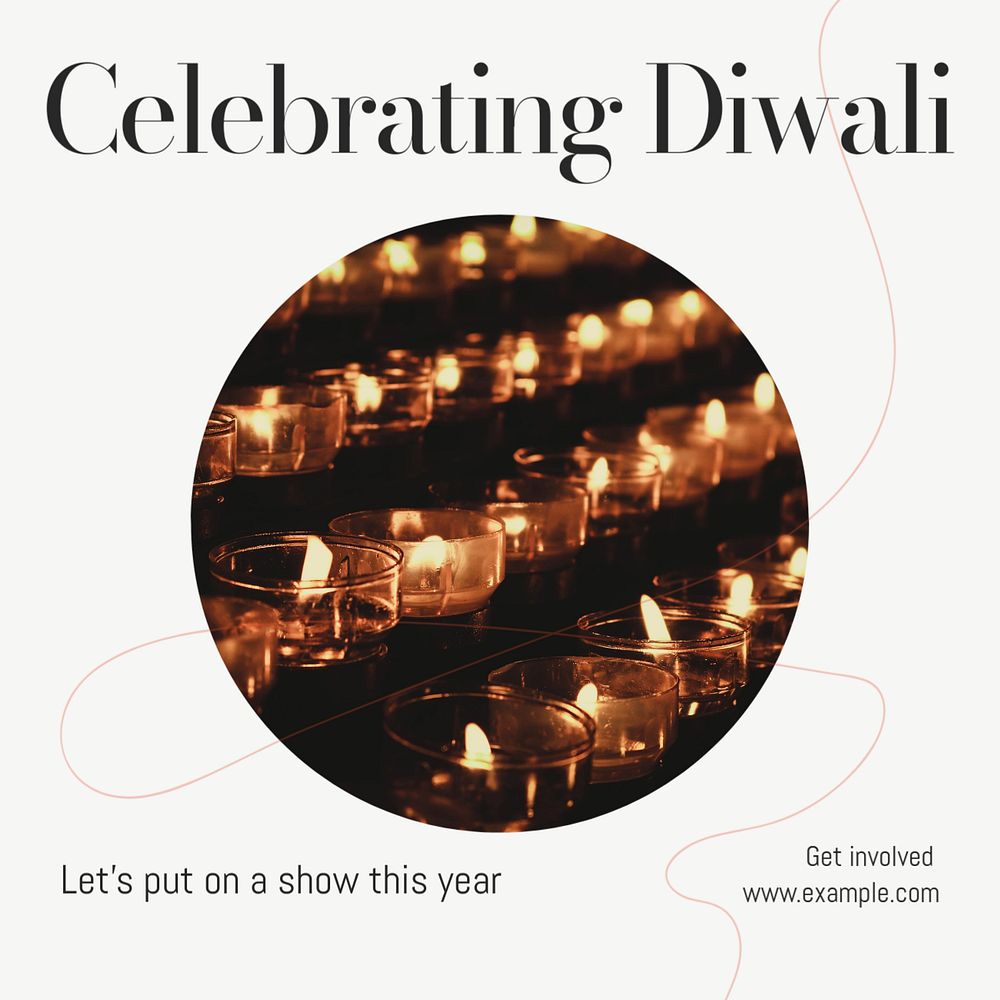 Diwali Instagram post template, editable text