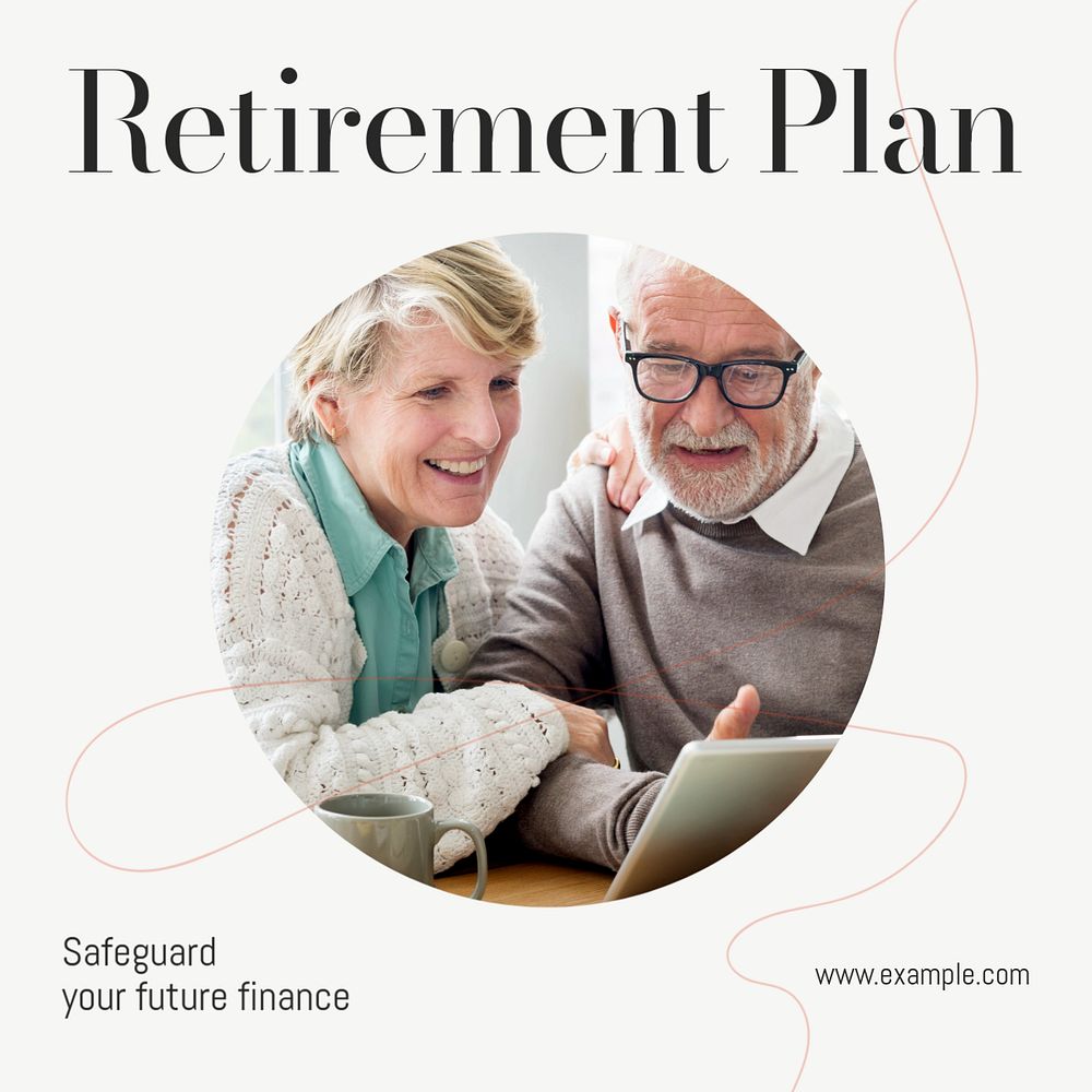 Retirement plan Instagram post template, editable text