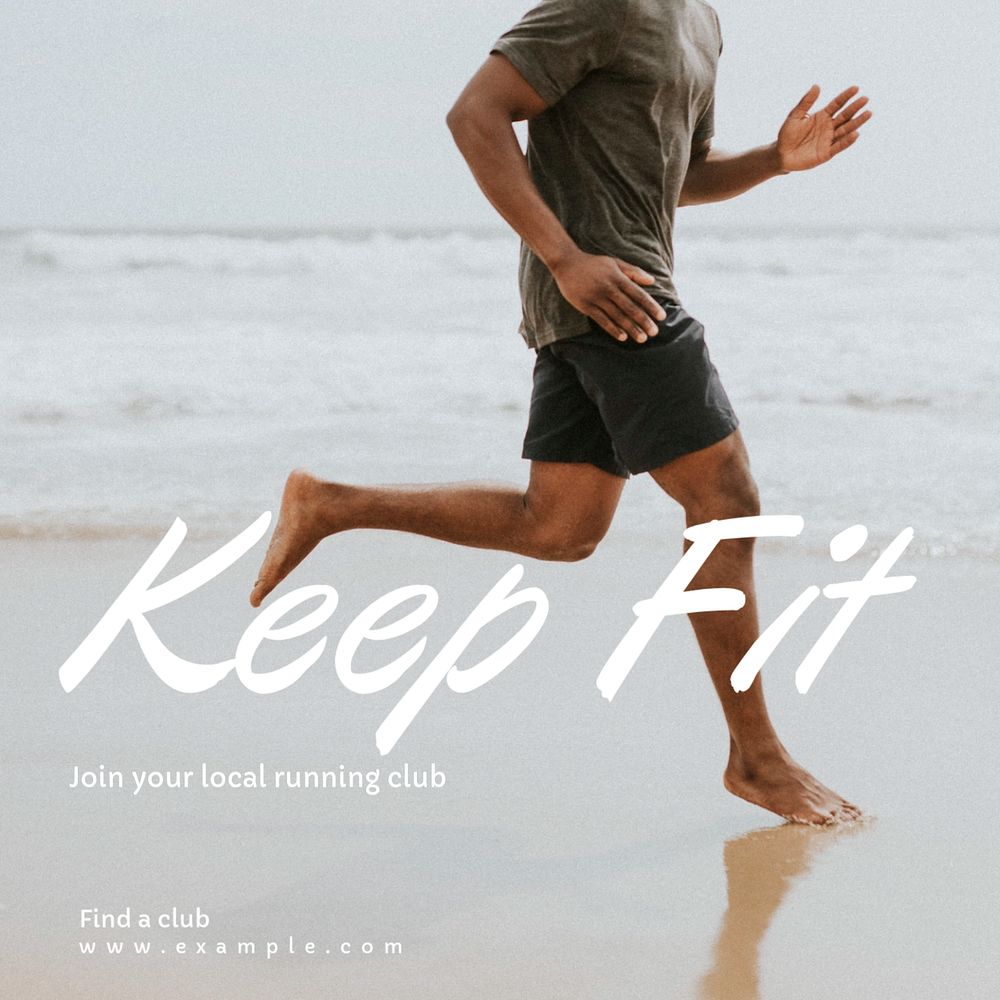 Keep fit Instagram post template, editable text