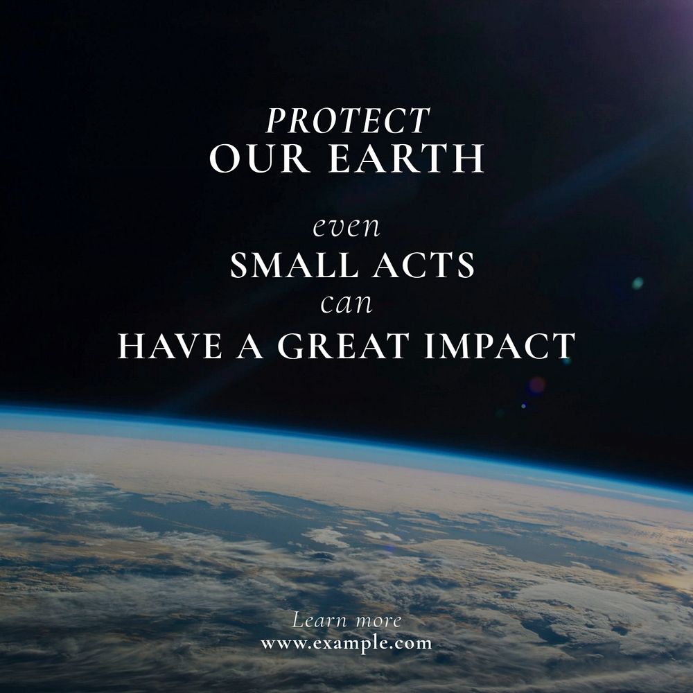 Protect our Earth Instagram post template, editable text