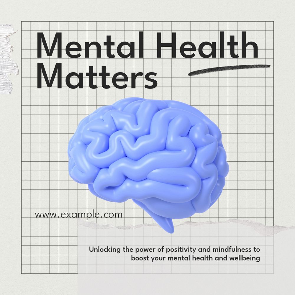 Mental health matters  Instagram post template, editable text