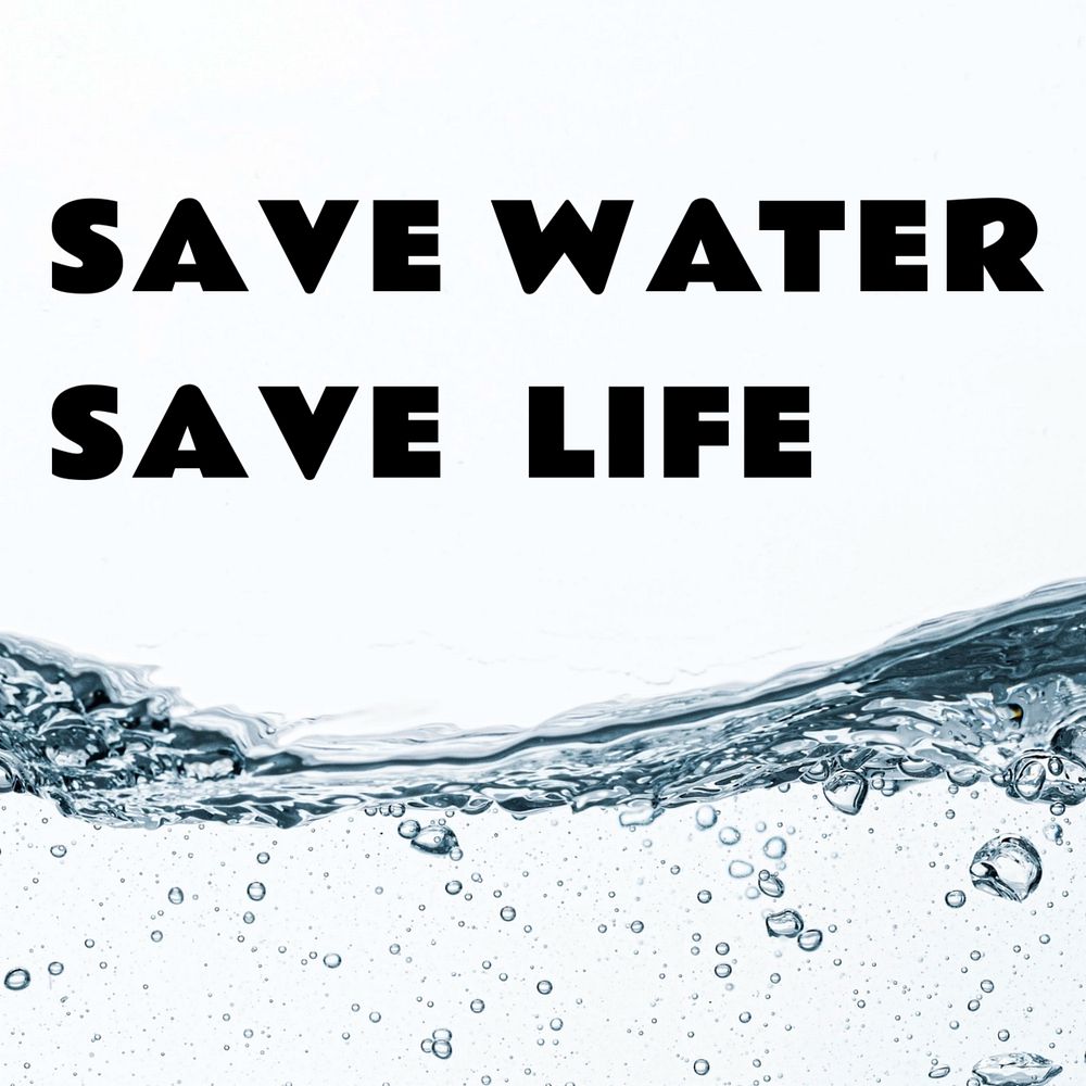 Save water quote Instagram post template, editable text