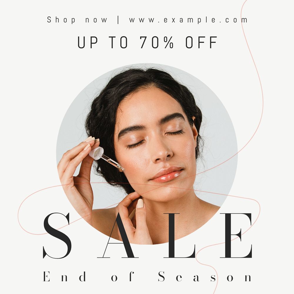 End of season sale Instagram post template, editable text