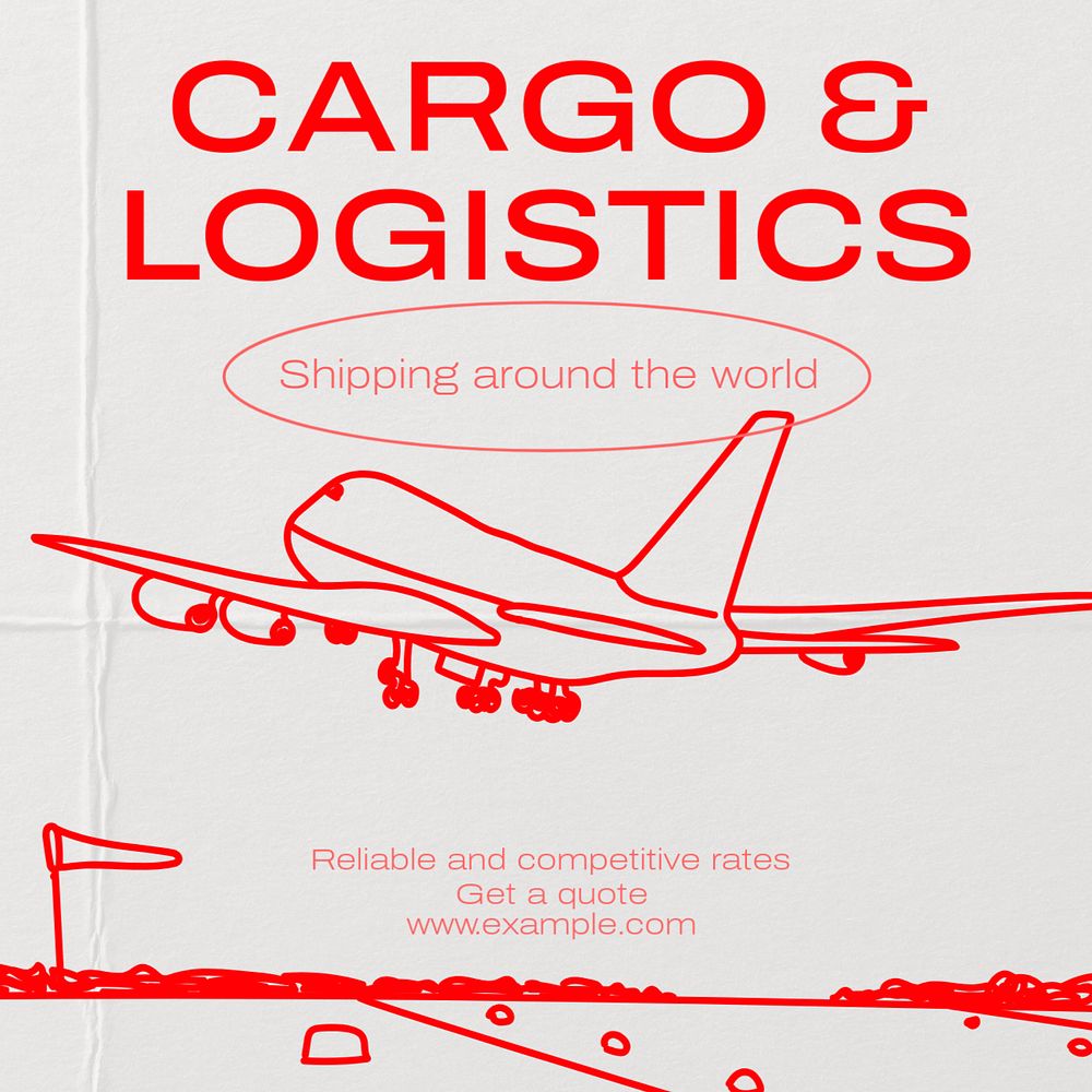 Cargo & logistics Instagram post template, editable text