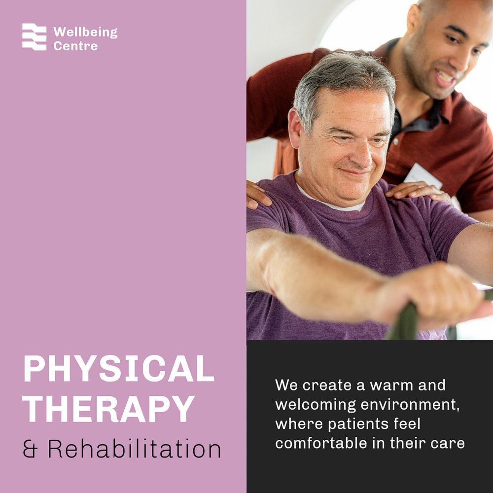 Physical therapy Instagram post template, editable text