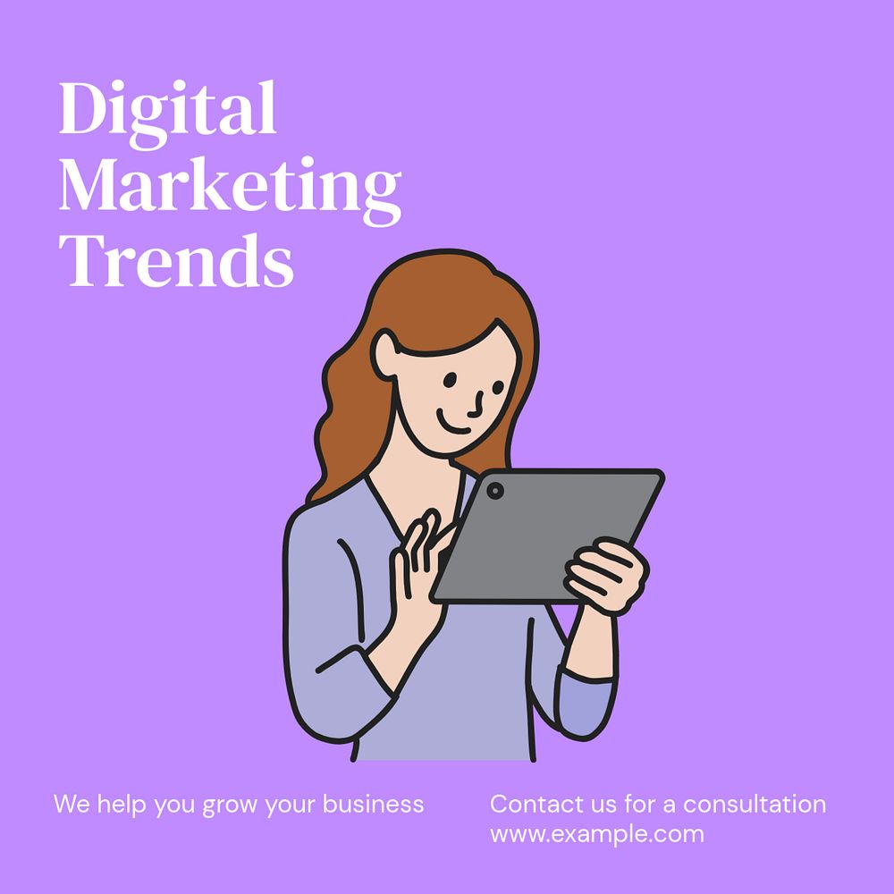 Digital marketing trends Instagram post template, editable text