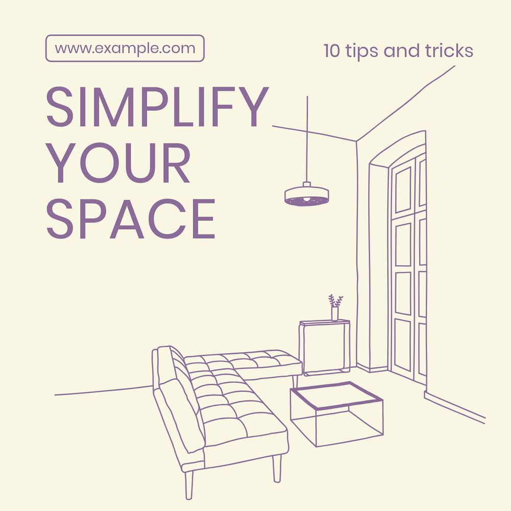 Simplify space Instagram post template, editable text