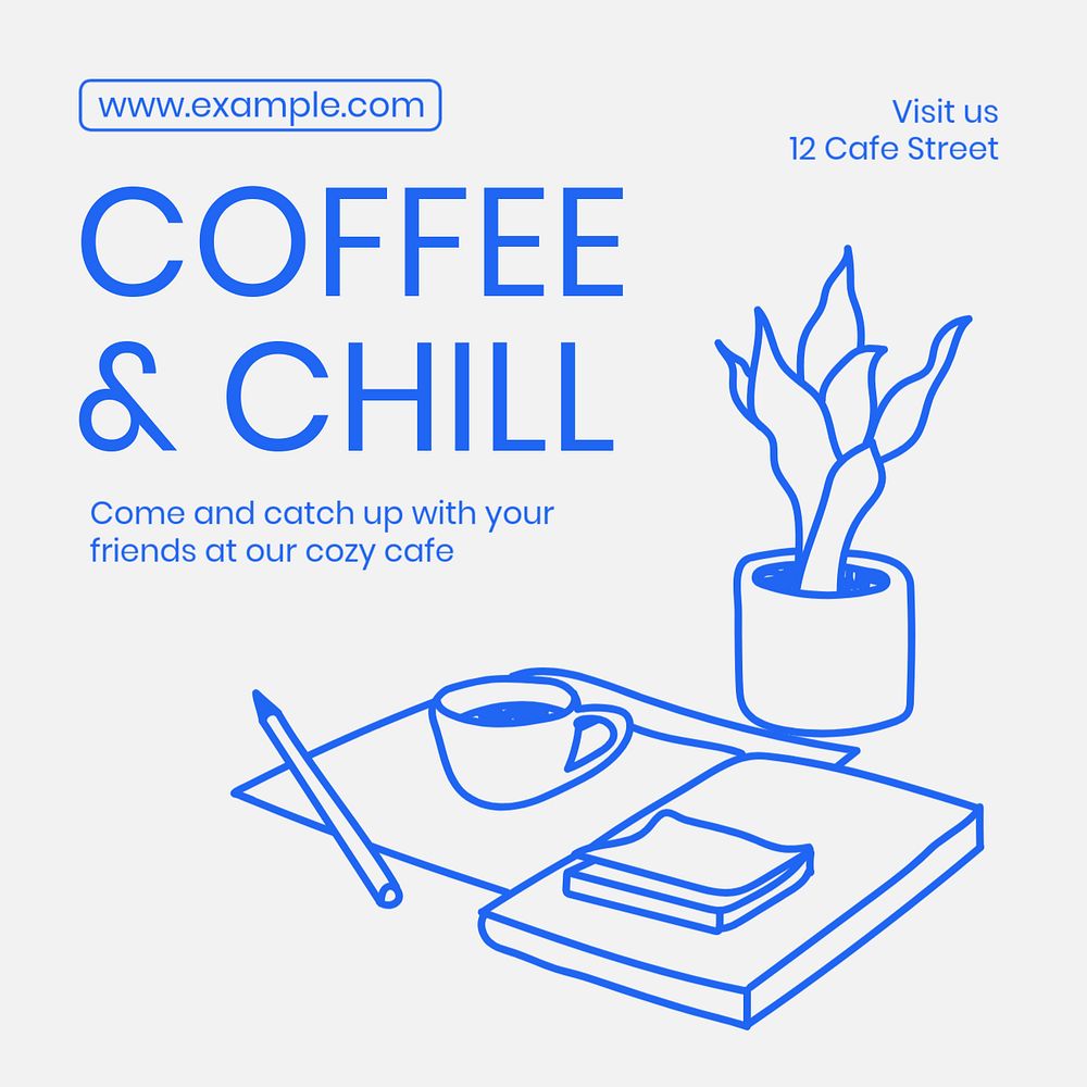 Coffee shop Instagram post template, editable text