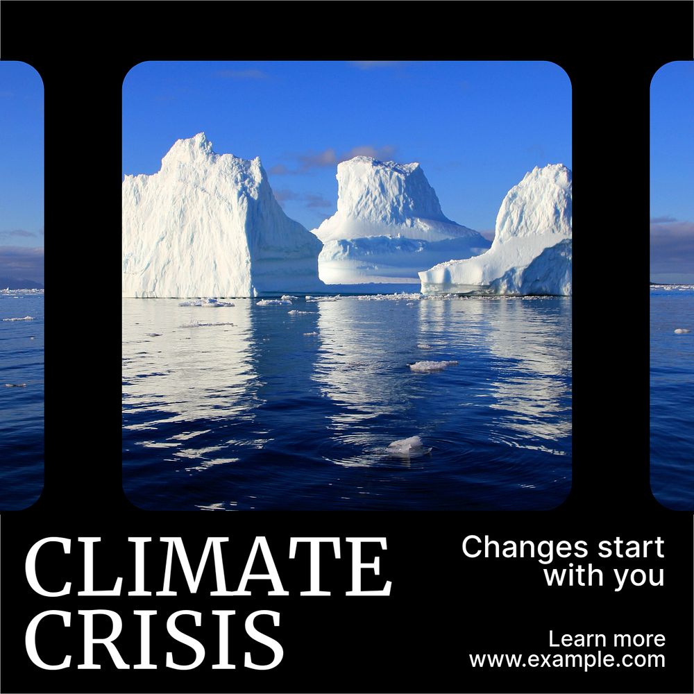 Climate crisis Instagram post template, editable text