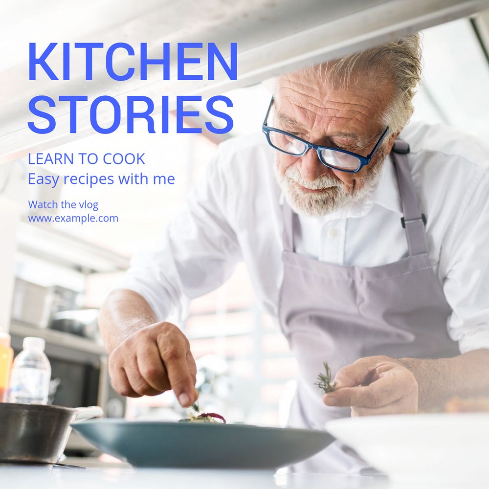 Kitchen stories Instagram post template, editable text