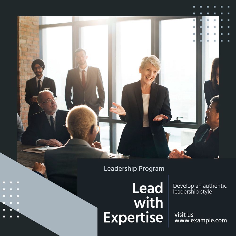 Lead with expertise Instagram post template, editable text