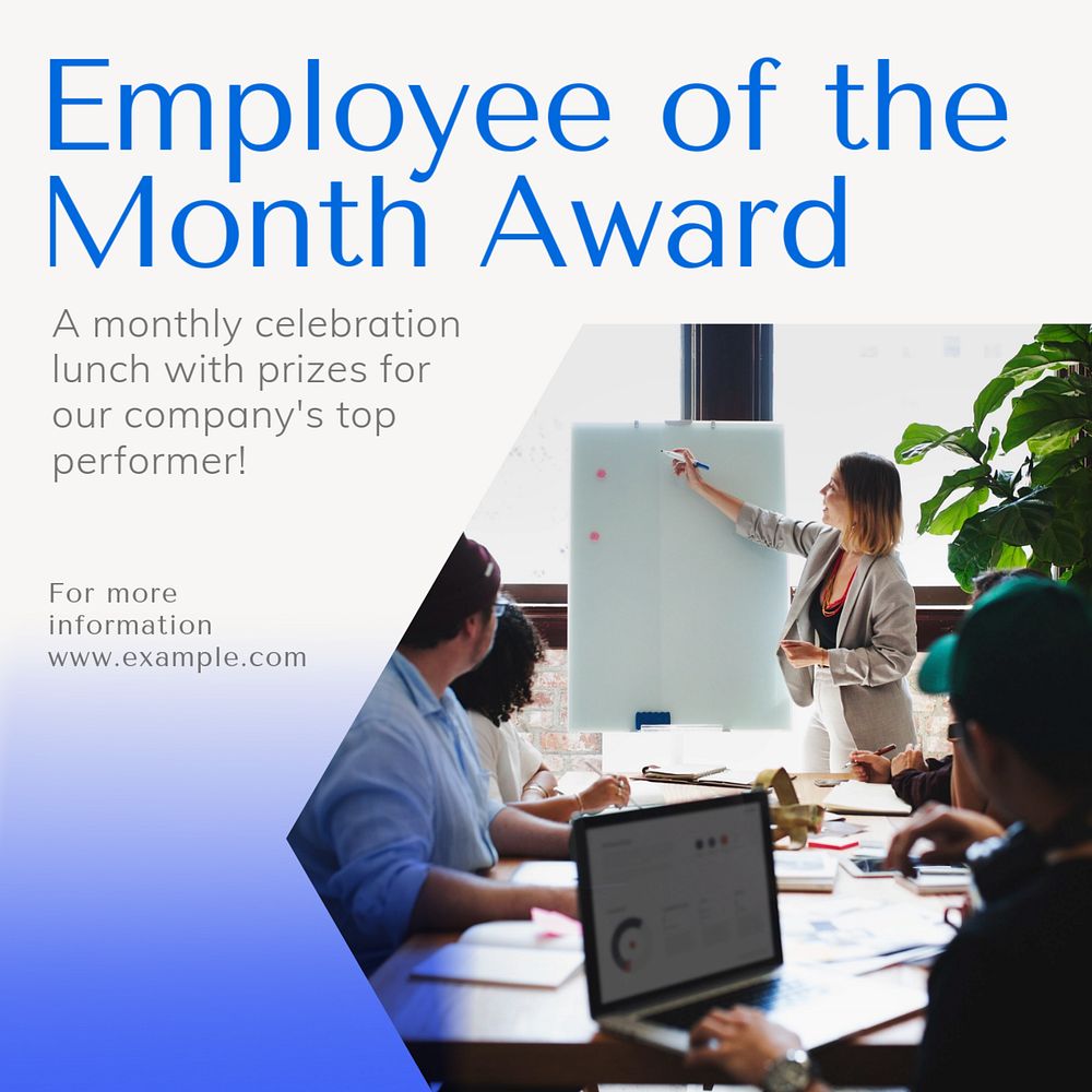 Employee of the month Instagram post template, editable text