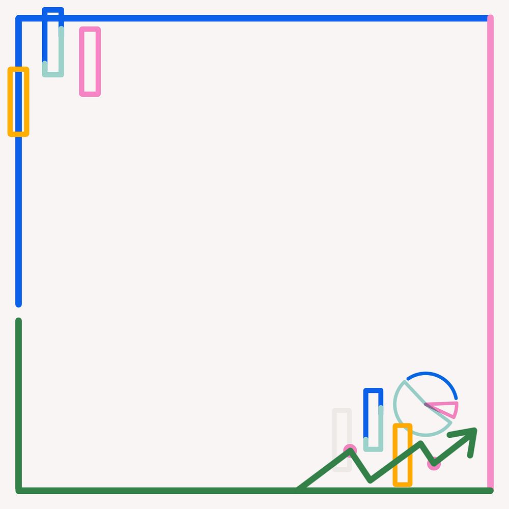 Business graph frame doodle, editable design