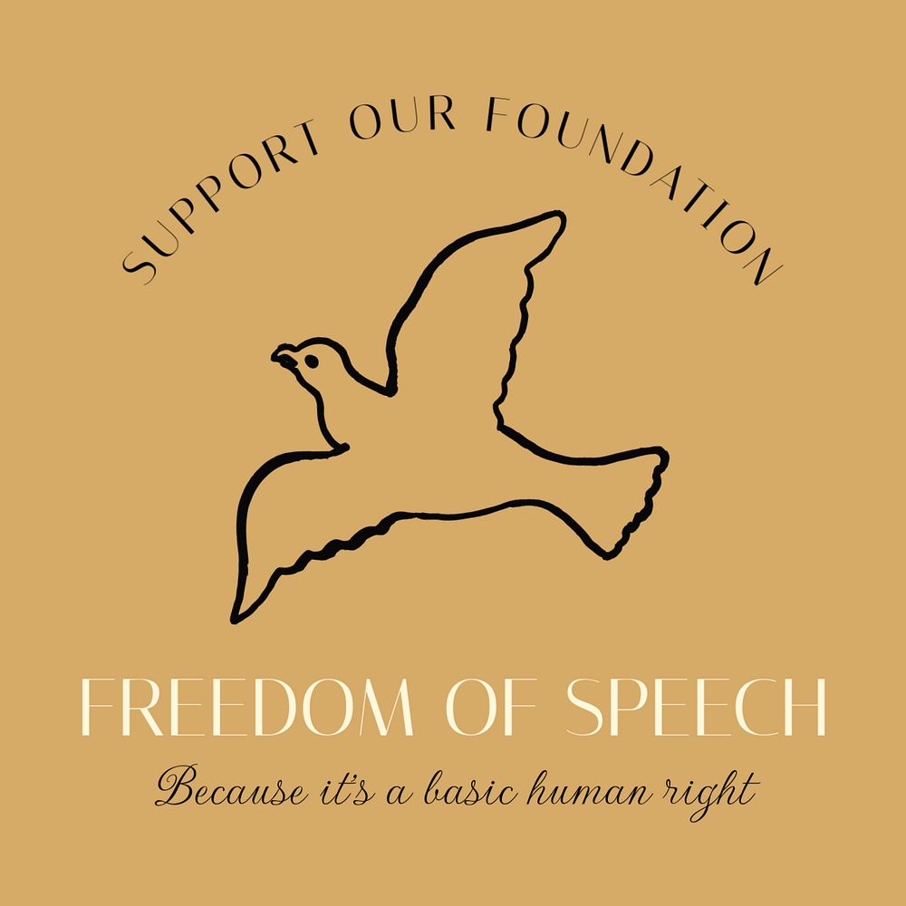 Freedom of speech Instagram post template, editable text