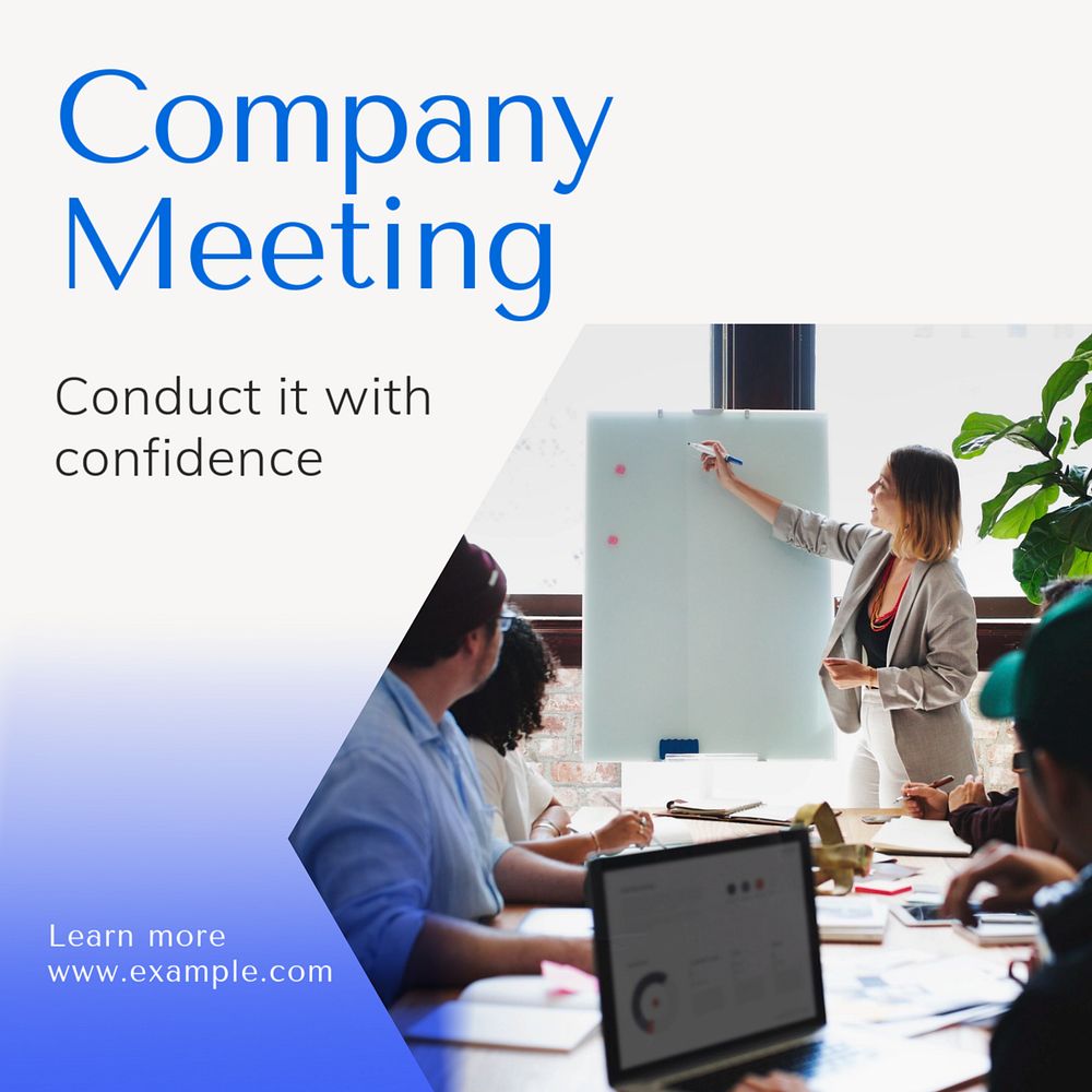 Company meeting  Instagram post template, editable text