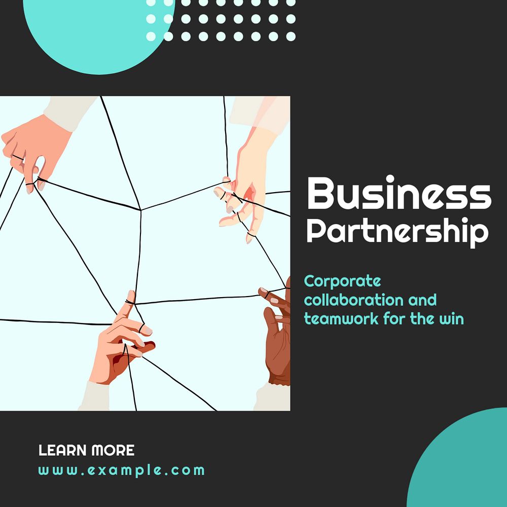 Business Partnership  Instagram post template, editable text