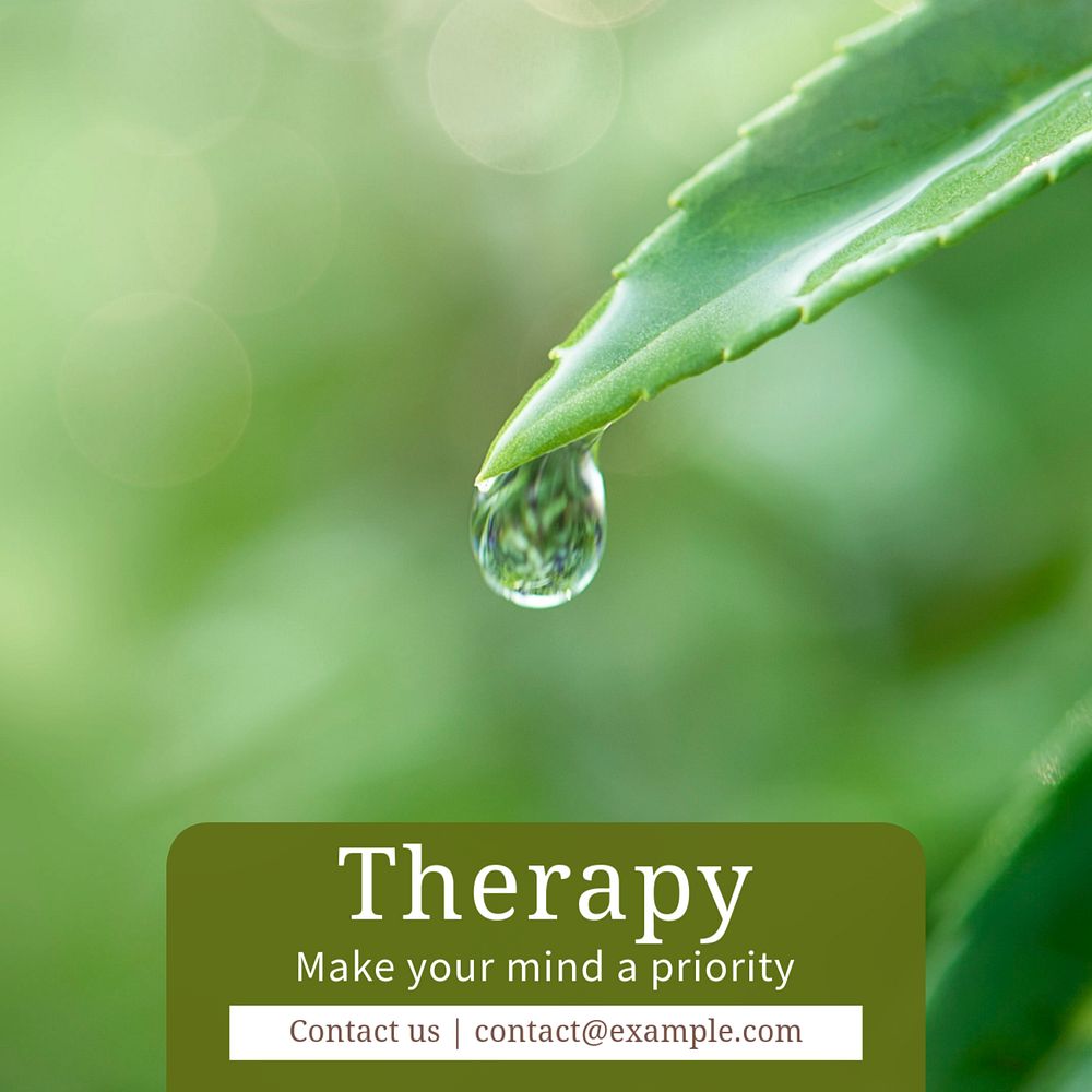 Therapy Instagram post template, editable text