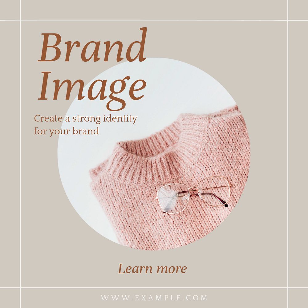 Brand image Instagram post template, editable text