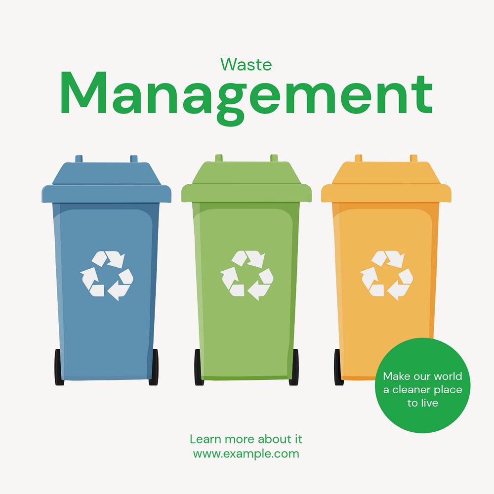 Waste management Instagram post template, editable text