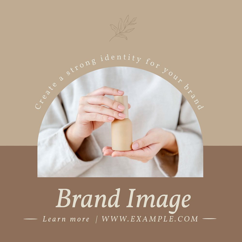 Brand image Instagram post template, editable text