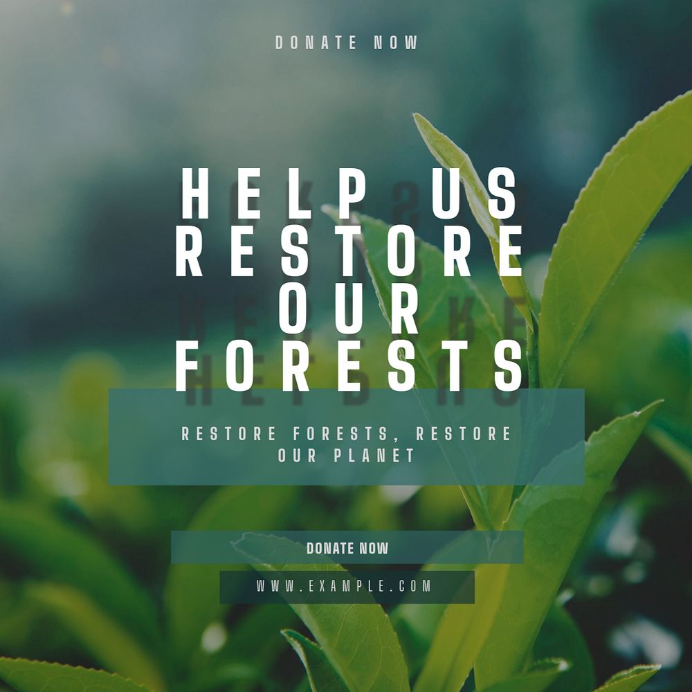 Forest restoration Instagram post template, editable text