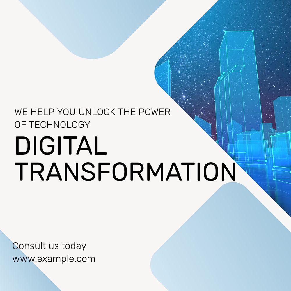 Digital transformation  Instagram post template, editable text