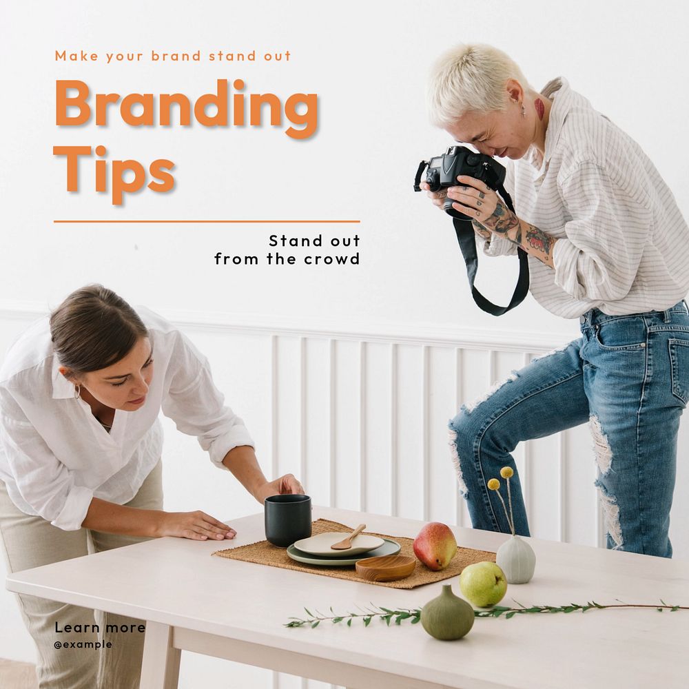 Branding tips Instagram post template, editable text