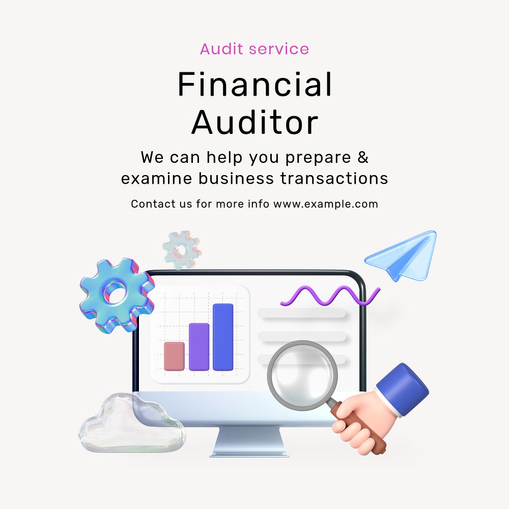 Financial auditor Instagram post template, editable text