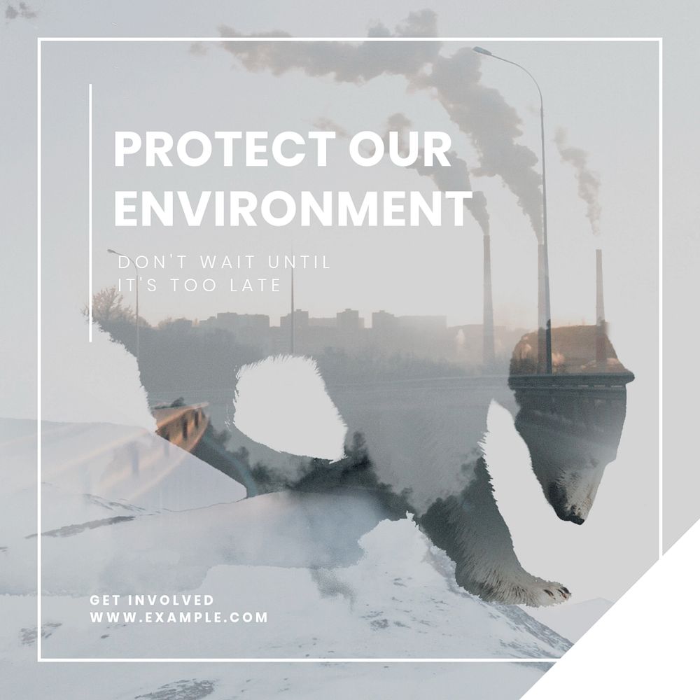 Protect our environment Instagram post template, editable text