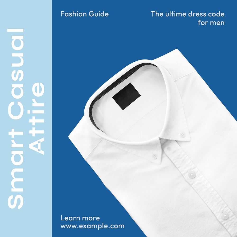 Smart casual attire Instagram post template, editable text