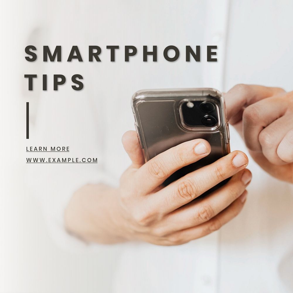 Smart phone tips Instagram post template, editable text